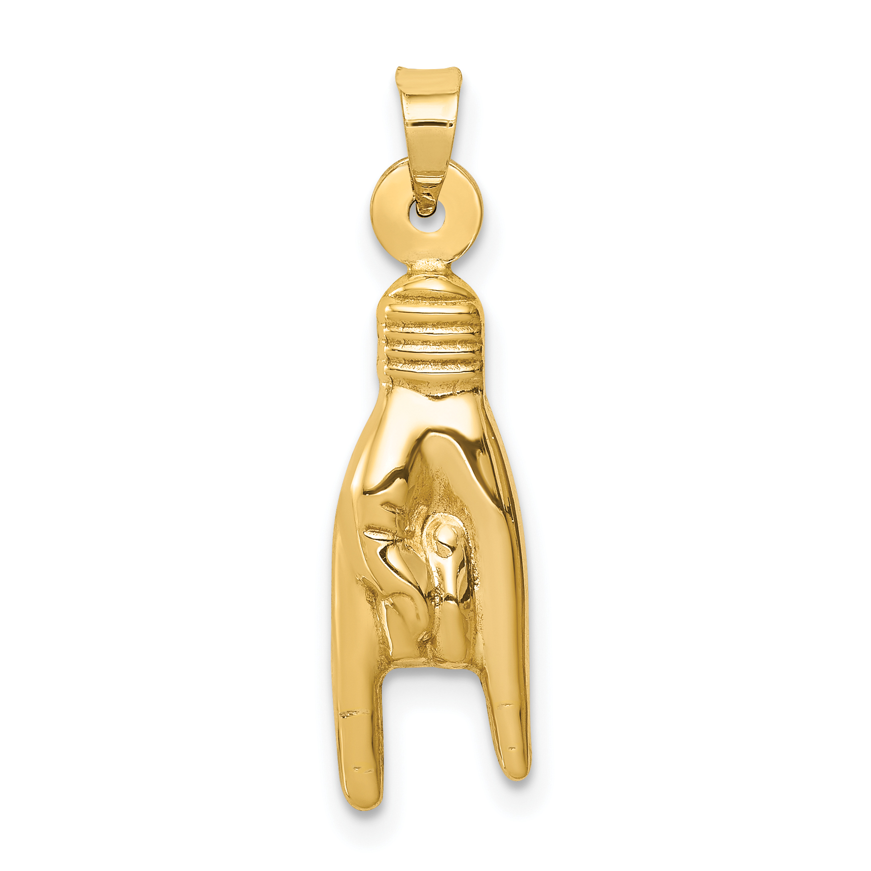 10K 3D Hollow Rock On Sign Charm (10K6393)