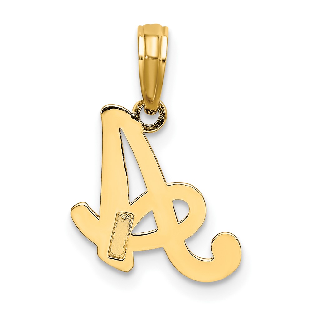 10K Polished A Script Initial Charm (10K6422A)