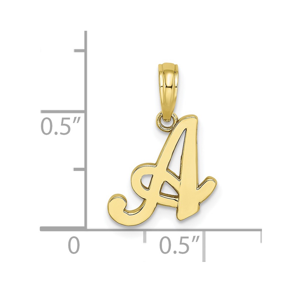 10K Polished A Script Initial Charm (10K6422A)