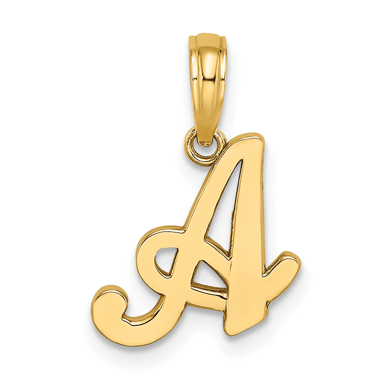 10K Polished A Script Initial Charm (10K6422A)