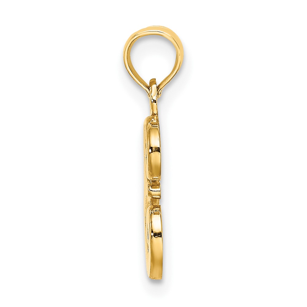 10K Polished E Script Initial Charm (10K6422E)