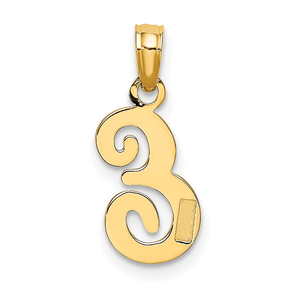 10K Polished E Script Initial Charm (10K6422E)