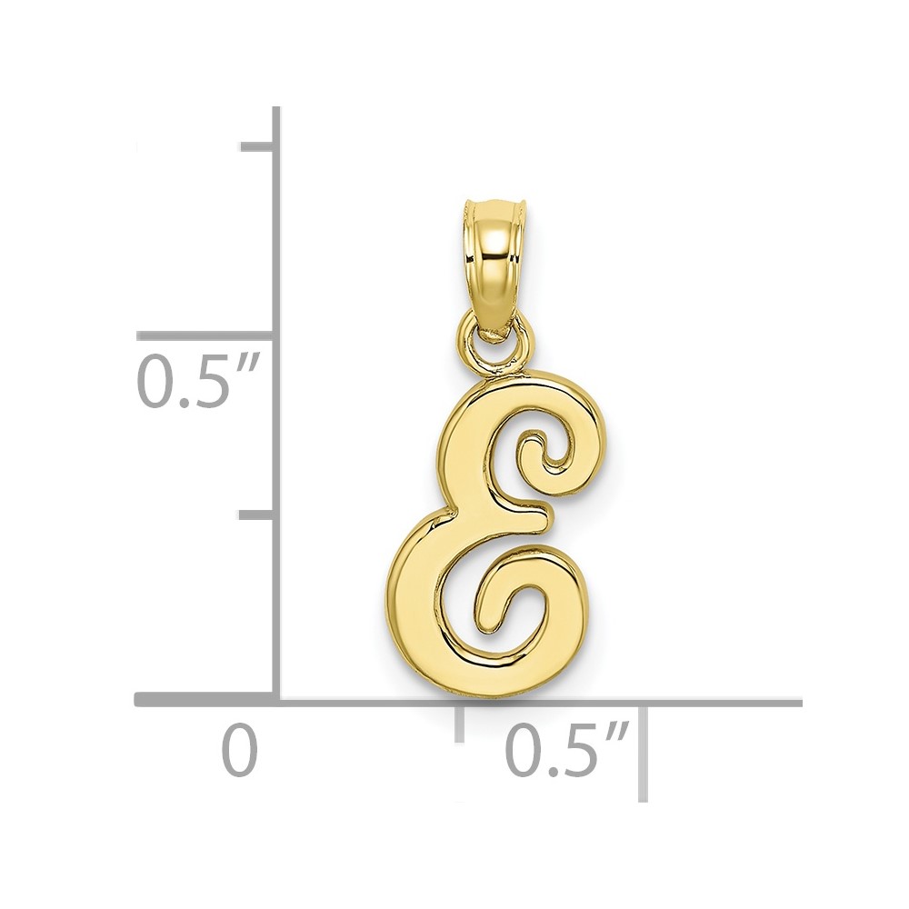 10K Polished E Script Initial Charm (10K6422E)