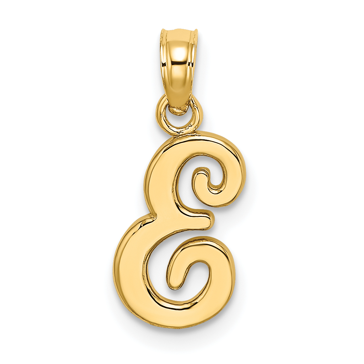 10K Polished E Script Initial Charm (10K6422E)