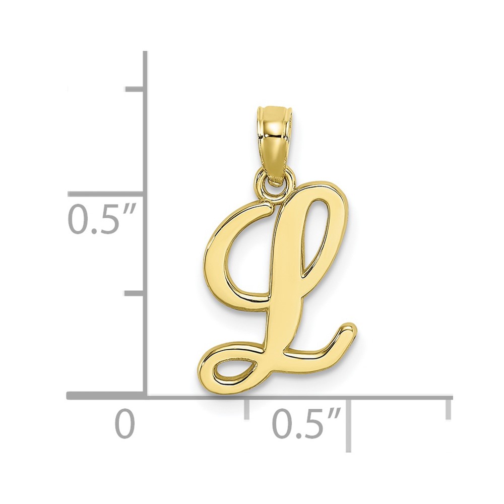 10K Polished L Script Initial Charm (10K6422L)