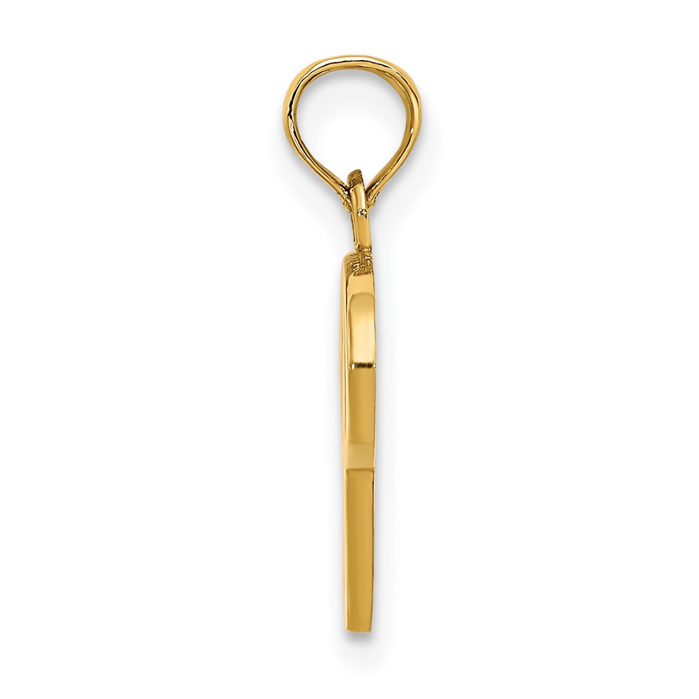10K Polished P Script Initial Charm (10K6422P)
