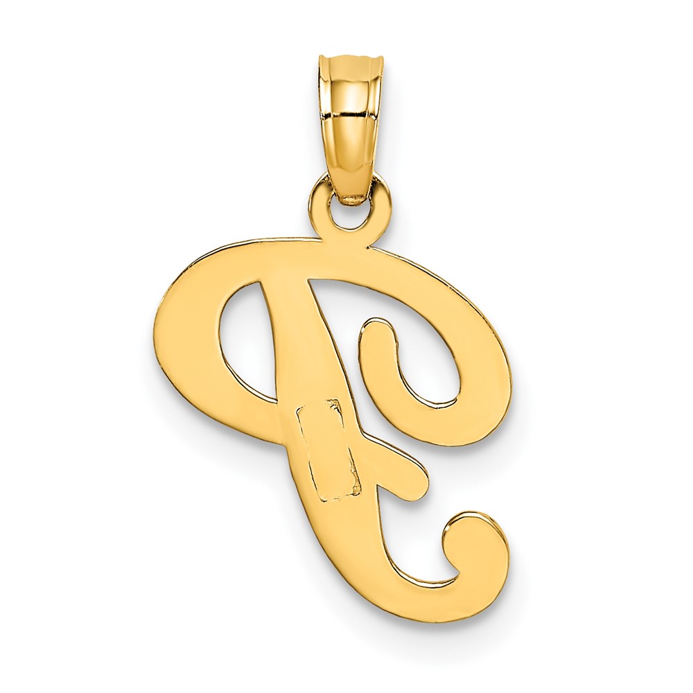 10K Polished P Script Initial Charm (10K6422P)