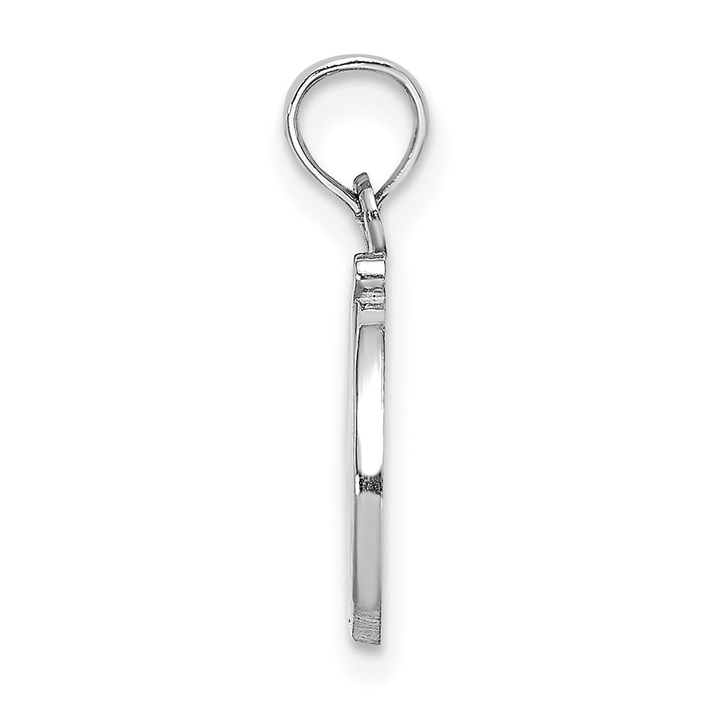 10K White Gold Polished D Script Initial Charm (10K6422WD)