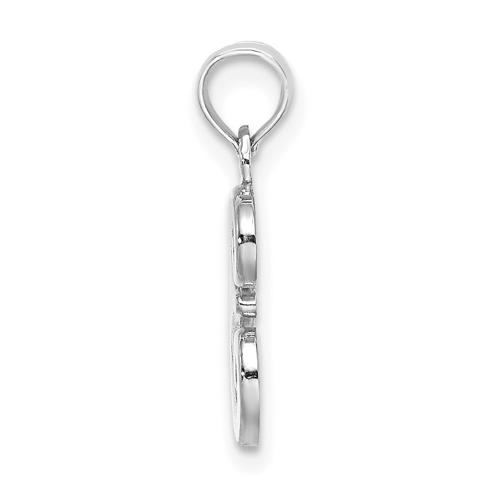 10K White Gold Polished E Script Initial Charm (10K6422WE)