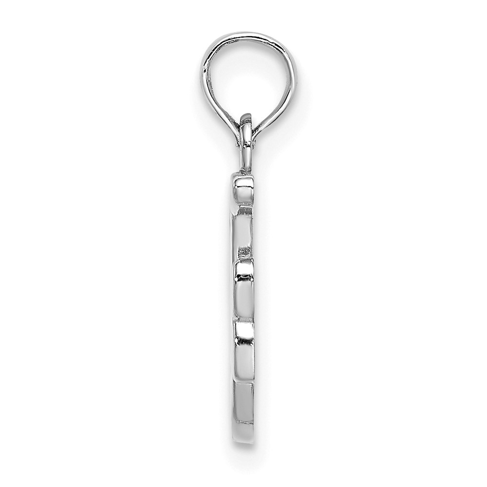 10K White Gold Polished F Script Initial Charm (10K6422WF)