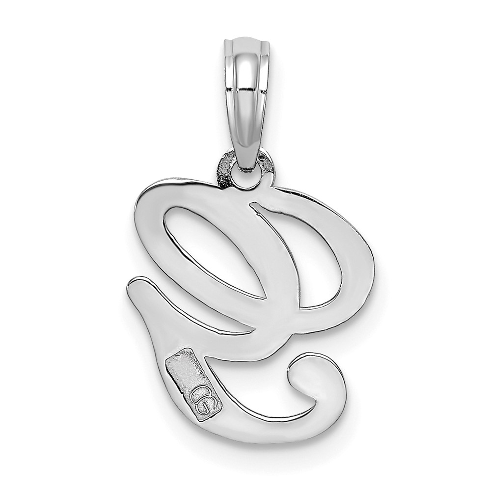 10K White Gold Polished G Script Initial Charm (10K6422WG)