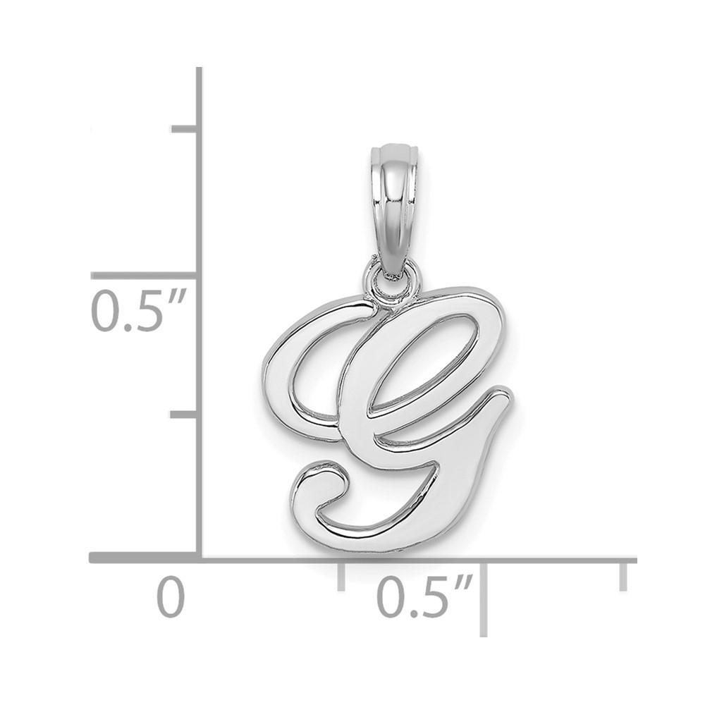 10K White Gold Polished G Script Initial Charm (10K6422WG)