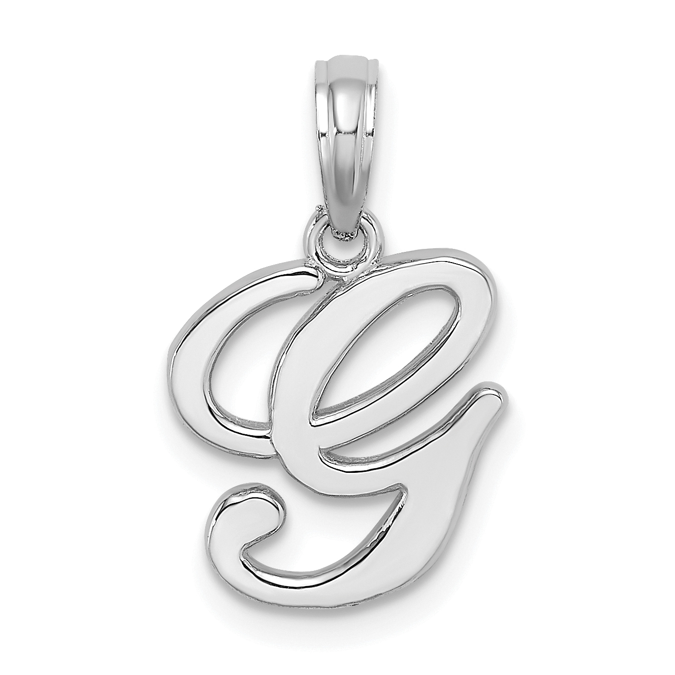 10K White Gold Polished G Script Initial Charm (10K6422WG)