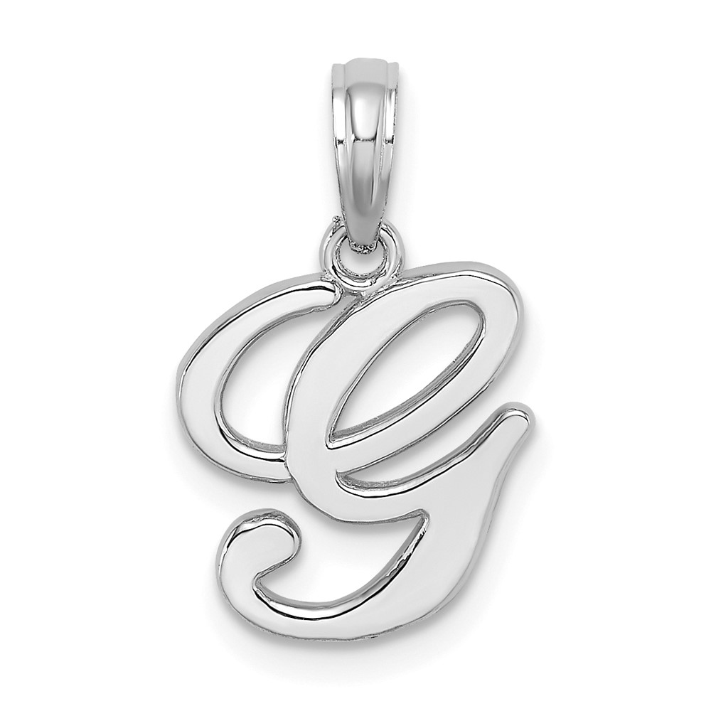 10K White Gold Polished G Script Initial Charm (10K6422WG)