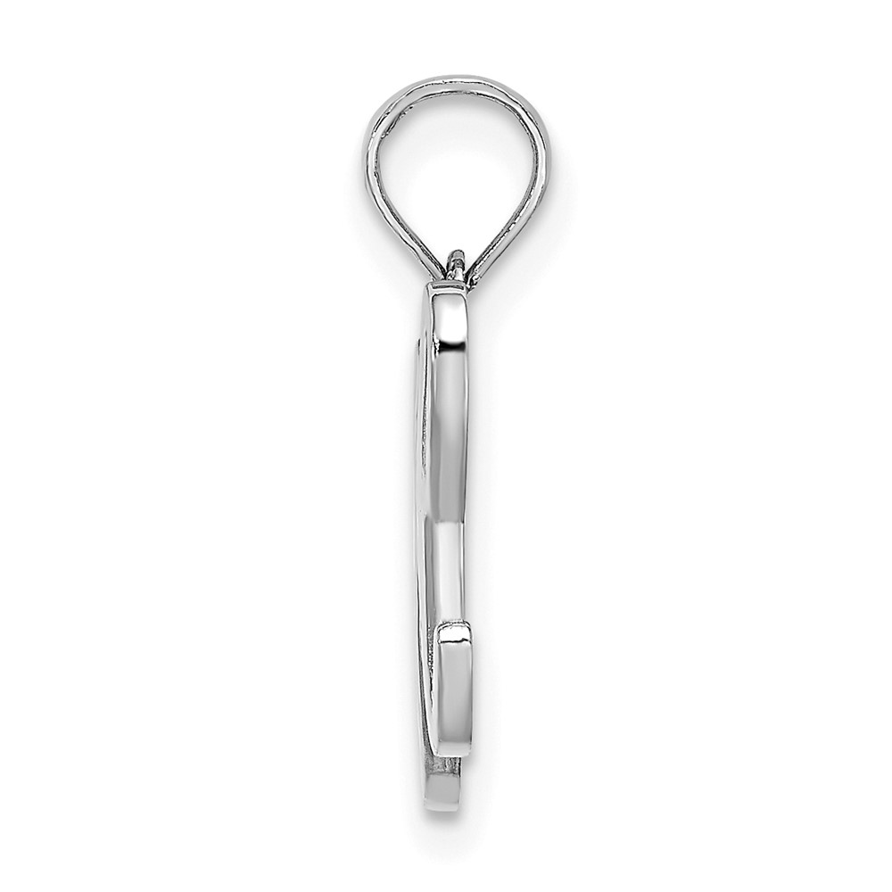 10K White Gold Polished H Script Initial Charm (10K6422WH)