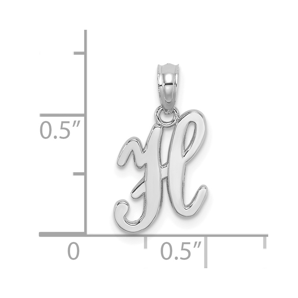 10K White Gold Polished H Script Initial Charm (10K6422WH)