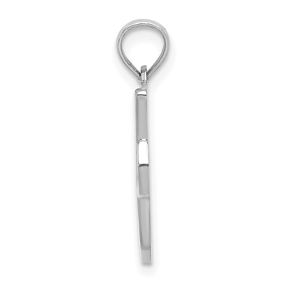 10K White Gold Polished I Script Initial Charm (10K6422WI)