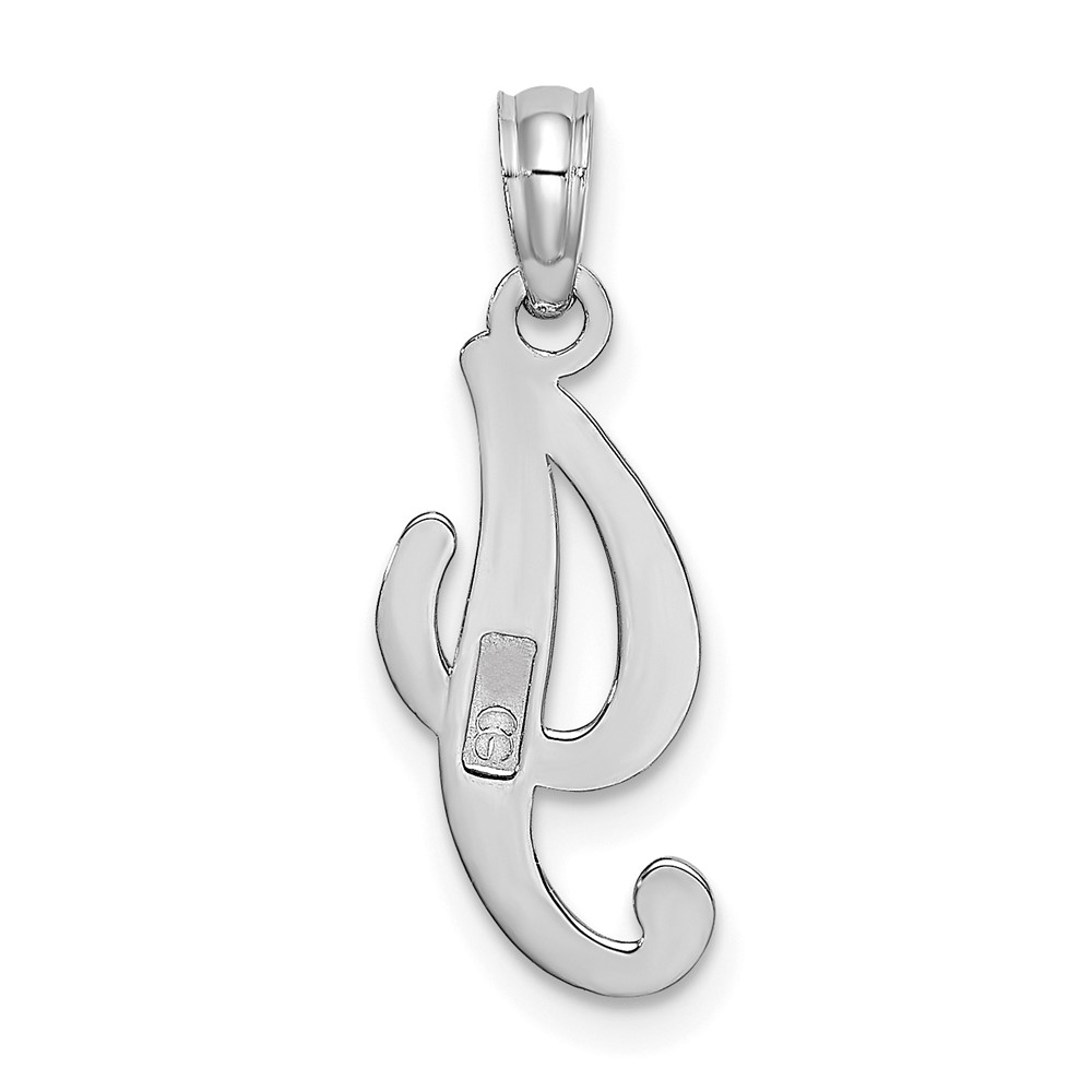 10K White Gold Polished I Script Initial Charm (10K6422WI)