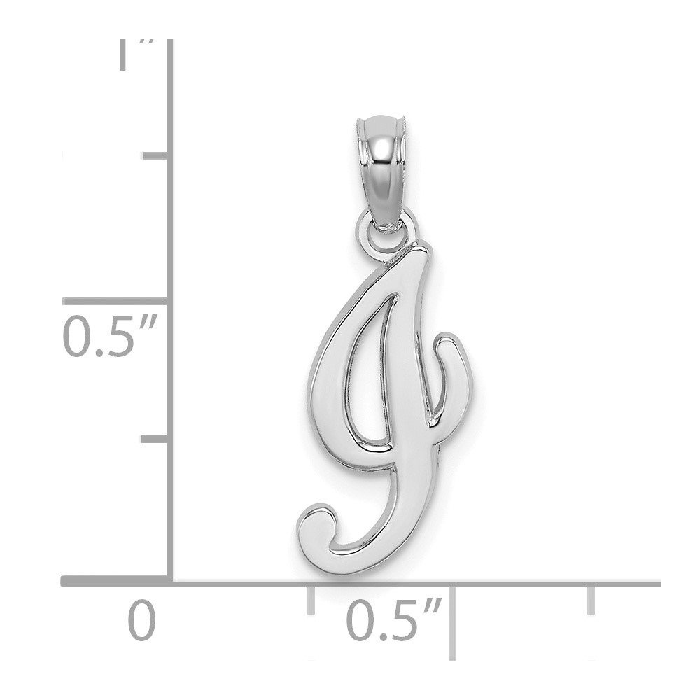 10K White Gold Polished I Script Initial Charm (10K6422WI)