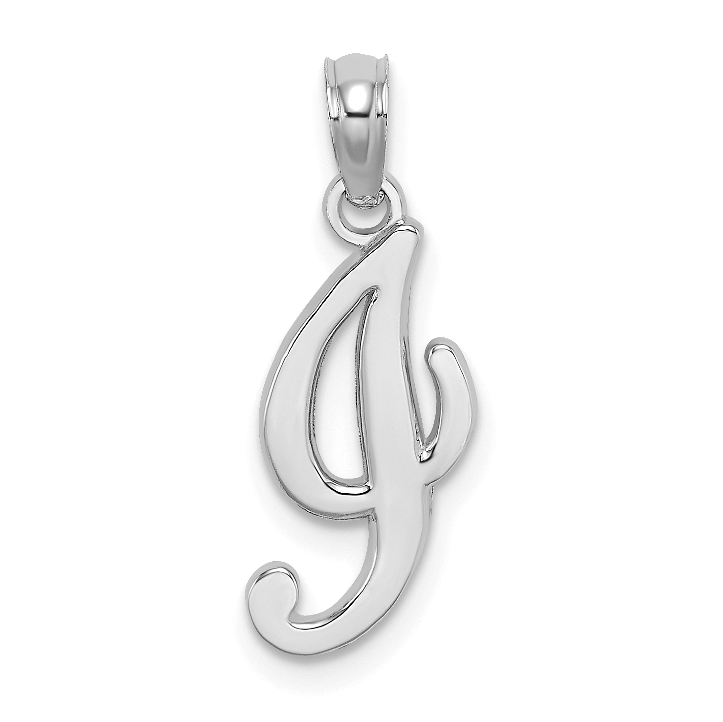 10K White Gold Polished I Script Initial Charm (10K6422WI)