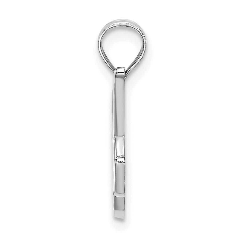 10K White Gold Polished K Script Initial Charm (10K6422WK)