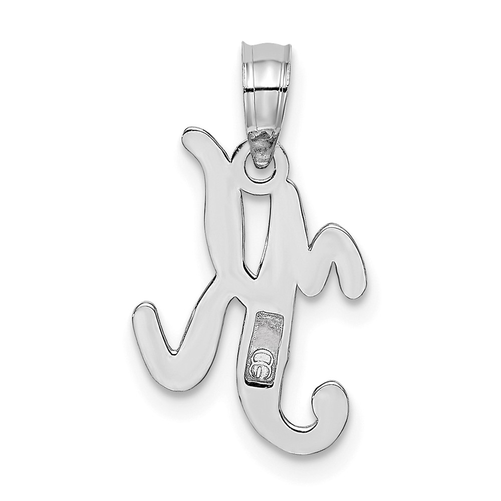 10K White Gold Polished K Script Initial Charm (10K6422WK)