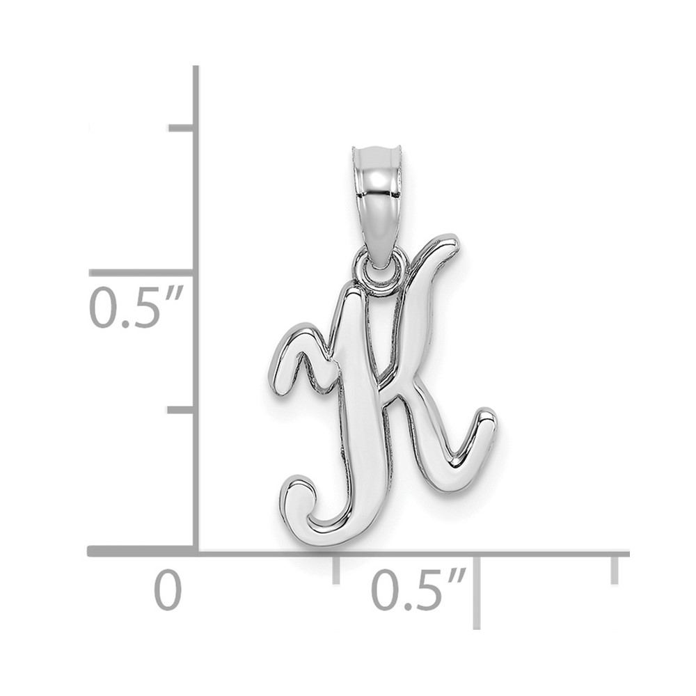 10K White Gold Polished K Script Initial Charm (10K6422WK)