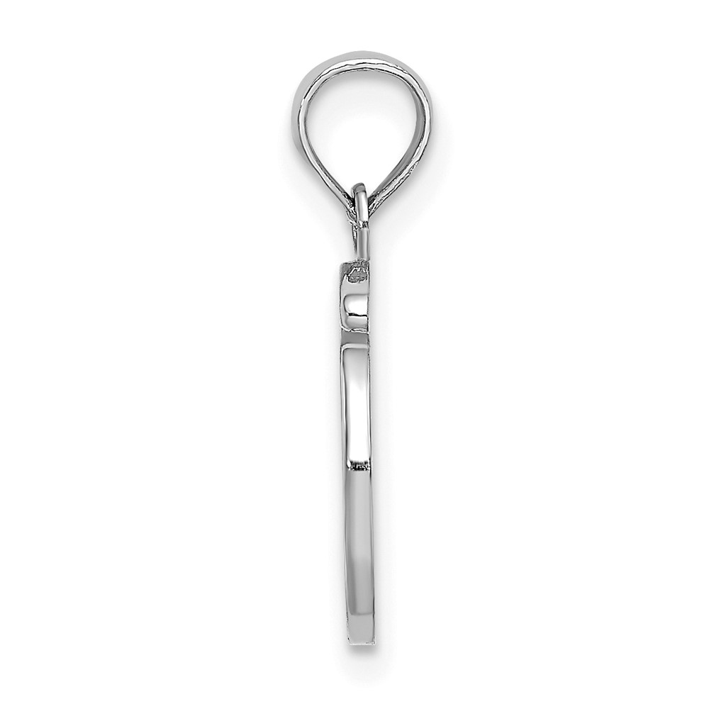 10K White Gold Polished O Script Initial Charm (10K6422WO)