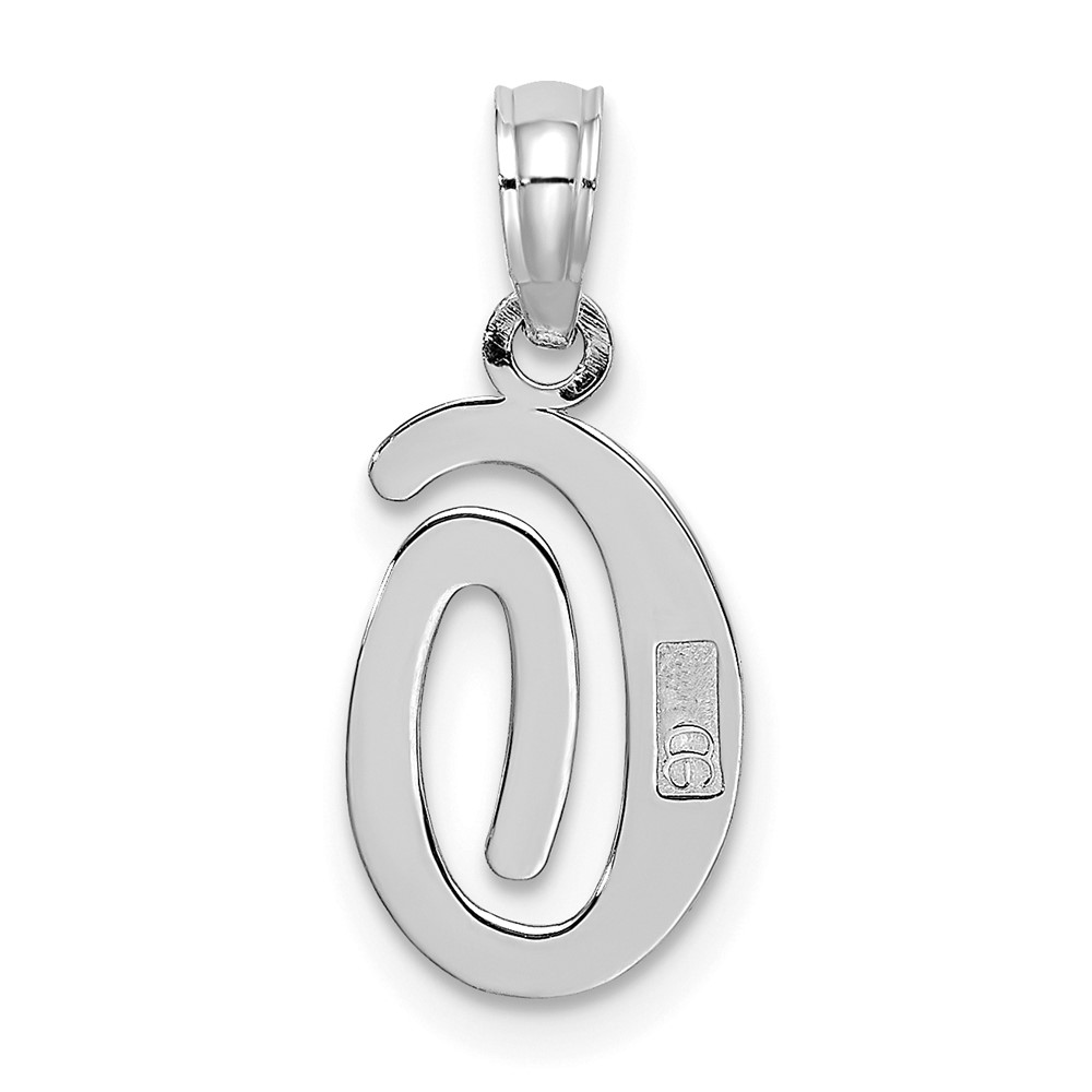 10K White Gold Polished O Script Initial Charm (10K6422WO)