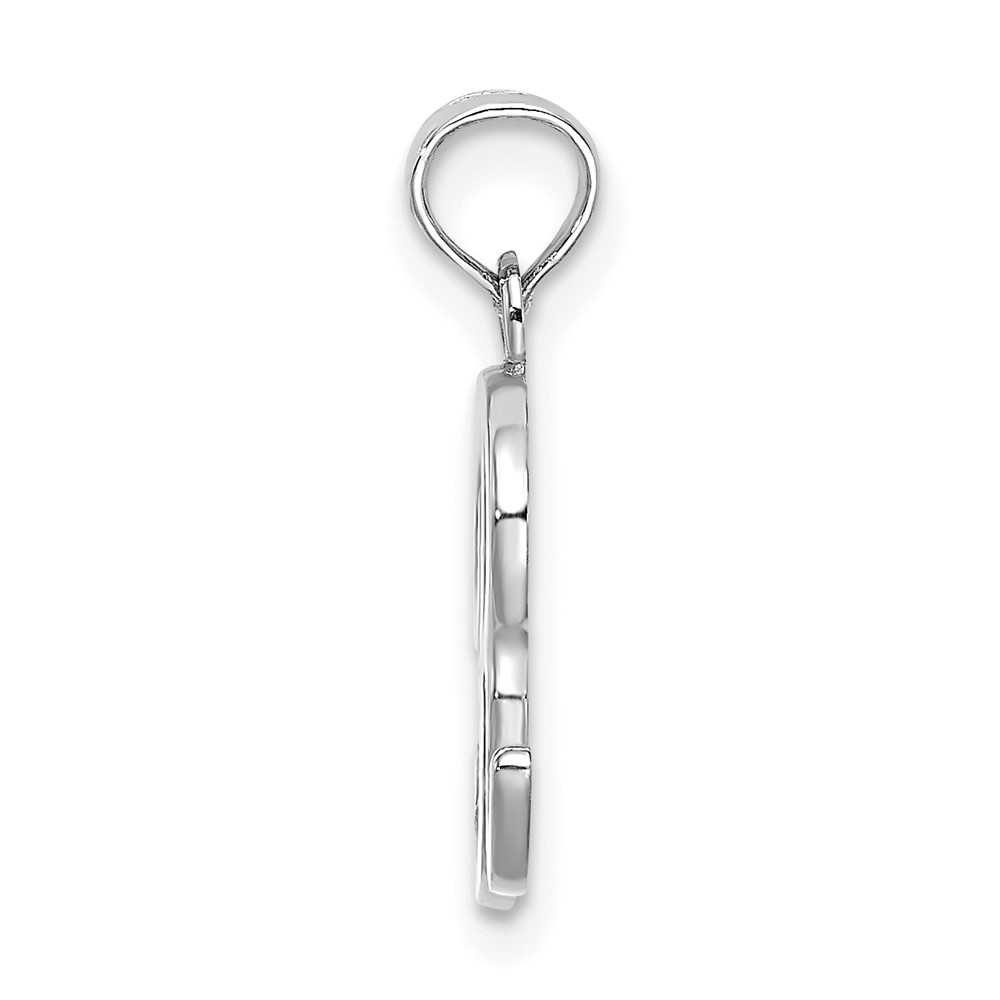 10K White Gold Polished R Script Initial Charm (10K6422WR)