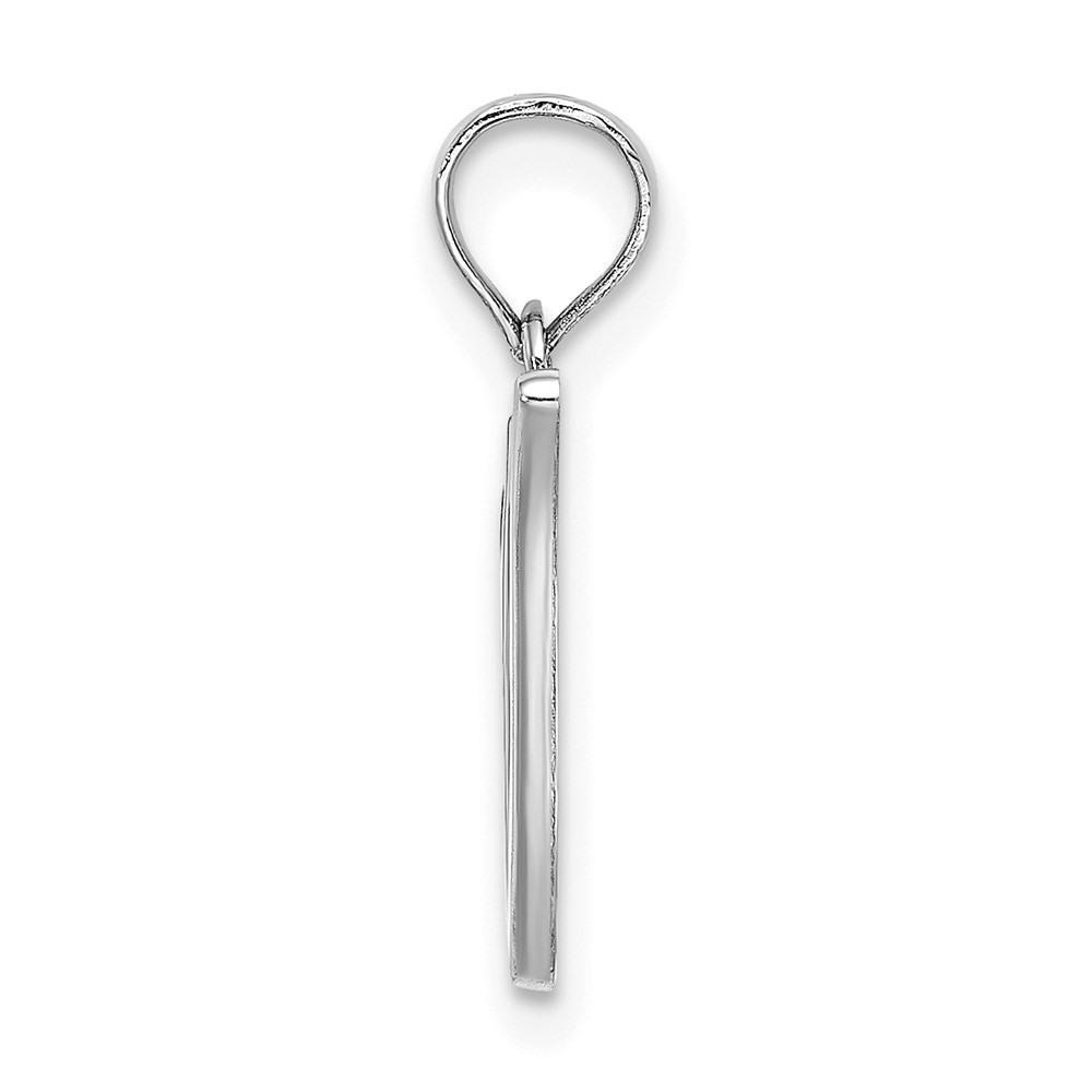 10K White Gold Polished V Script Initial Charm (10K6422WV)