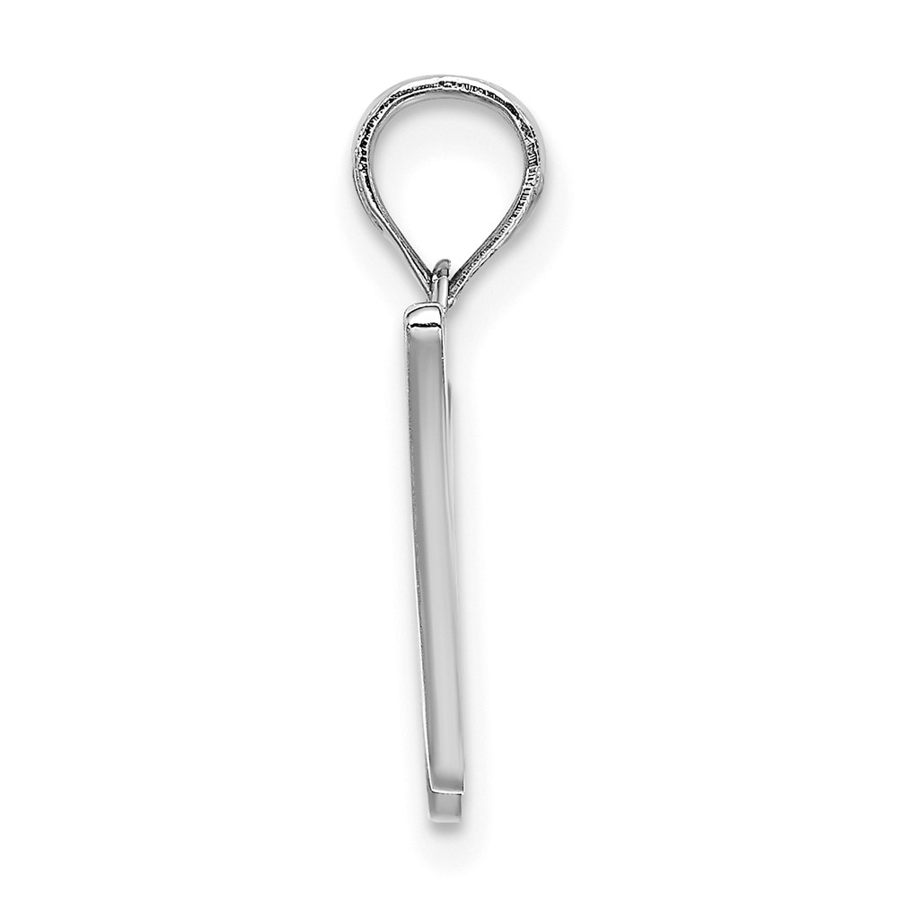 10K White Gold Polished W Script Initial Charm (10K6422WW)