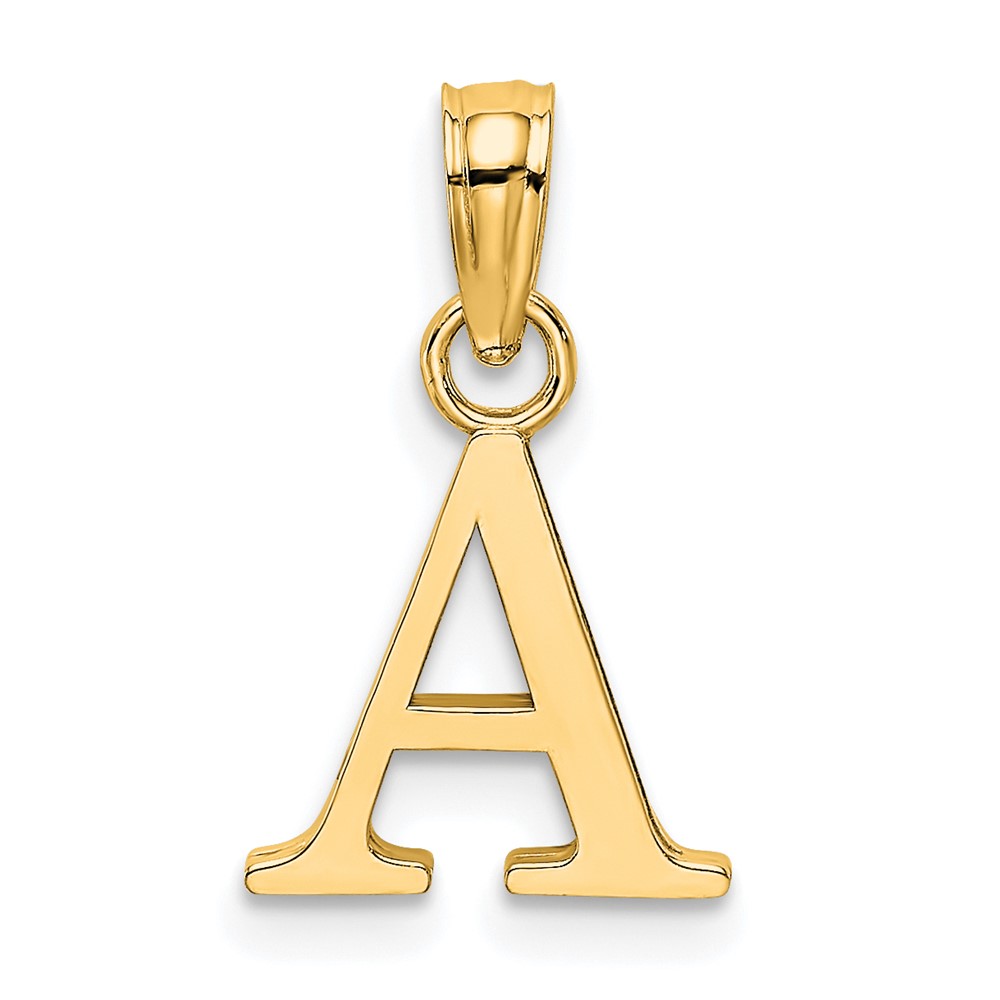 10K Polished A Block Initial Charm (10K6423A)