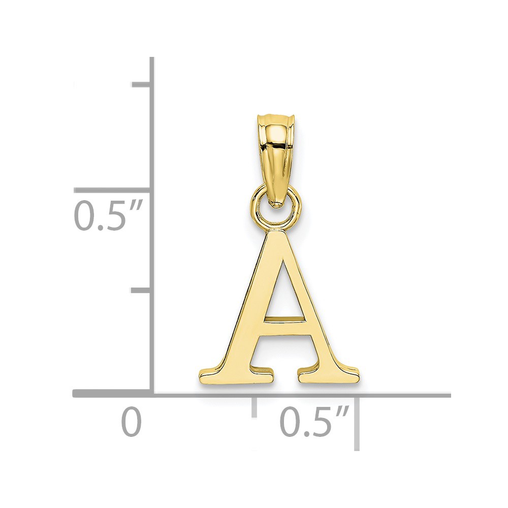 10K Polished A Block Initial Charm (10K6423A)
