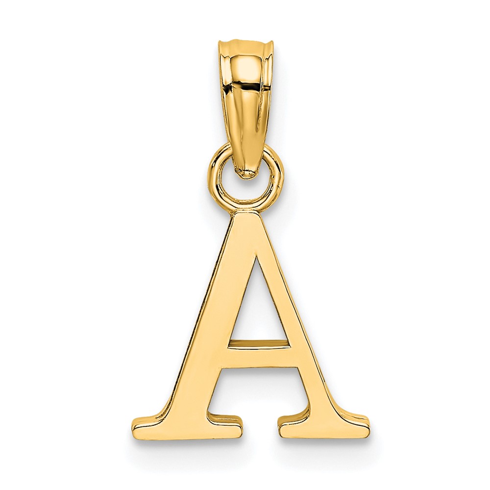 10K Polished A Block Initial Charm (10K6423A)