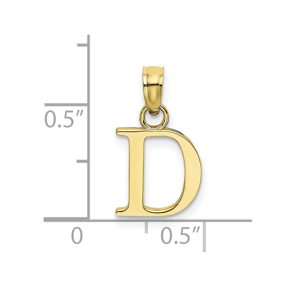 10K Polished D Block Initial Charm (10K6423D)