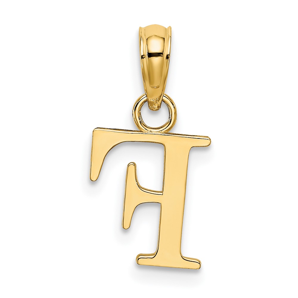 10K Polished F Block Initial Charm (10K6423F)