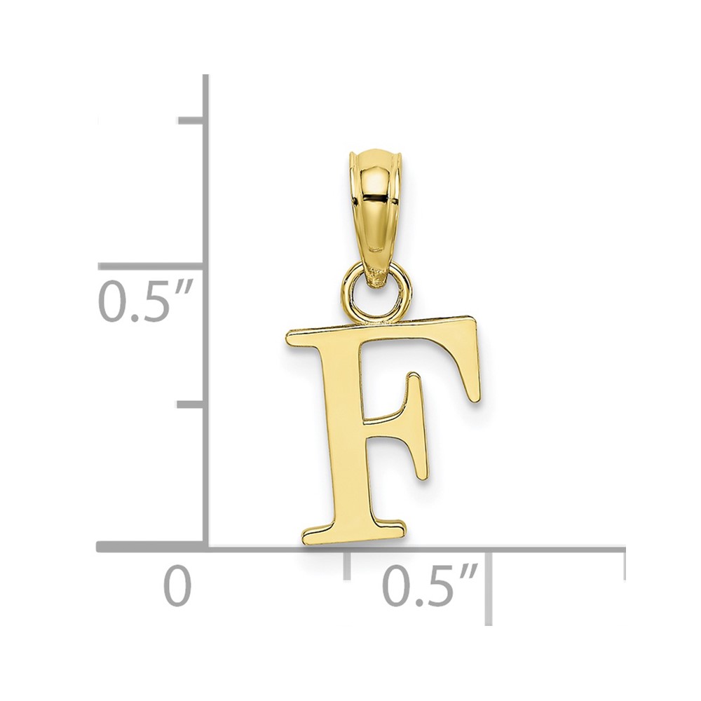 10K Polished F Block Initial Charm (10K6423F)