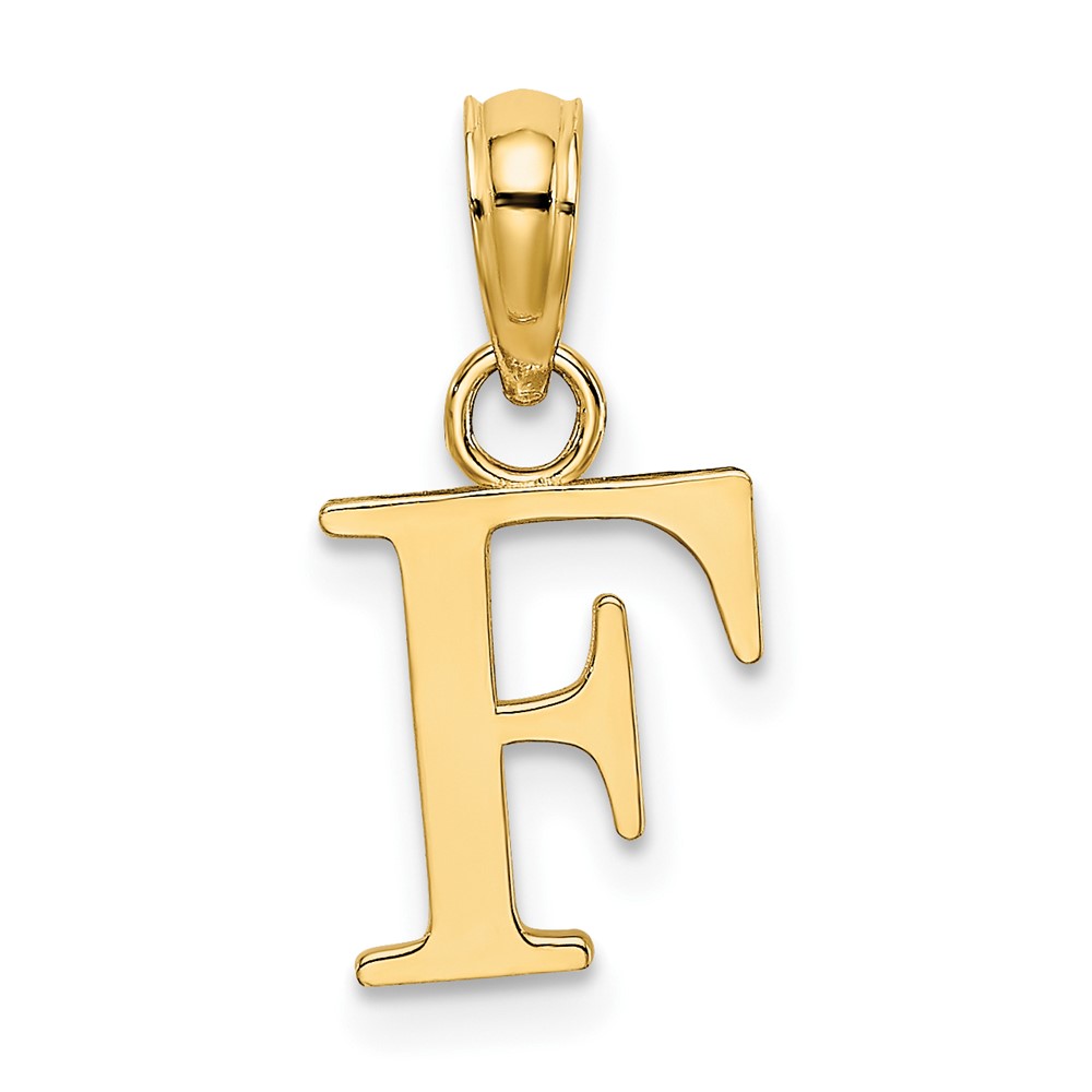 10K Polished F Block Initial Charm (10K6423F)