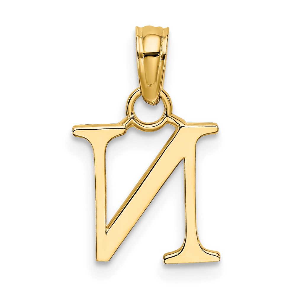 10K Polished N Block Initial Charm (10K6423N)