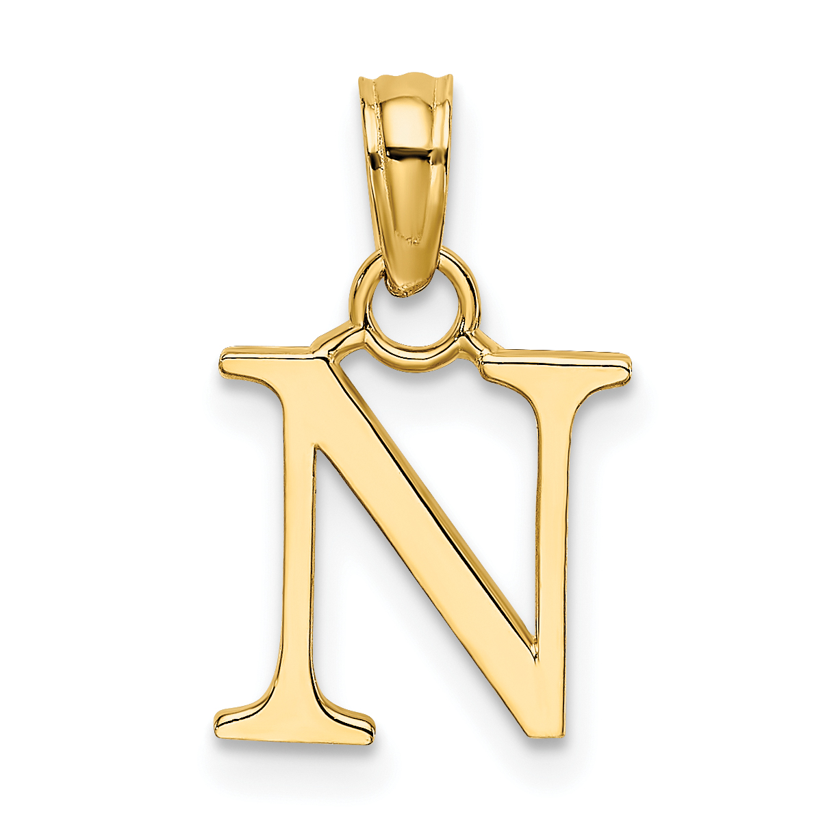 10K Polished N Block Initial Charm (10K6423N)