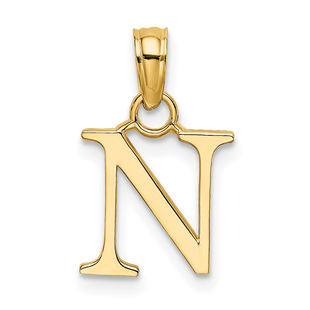 10K Polished N Block Initial Charm (10K6423N)