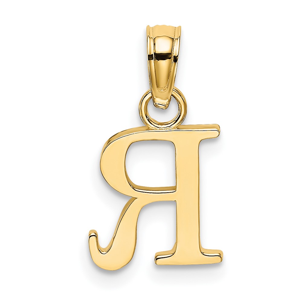 10K Polished R Block Initial Charm (10K6423R)