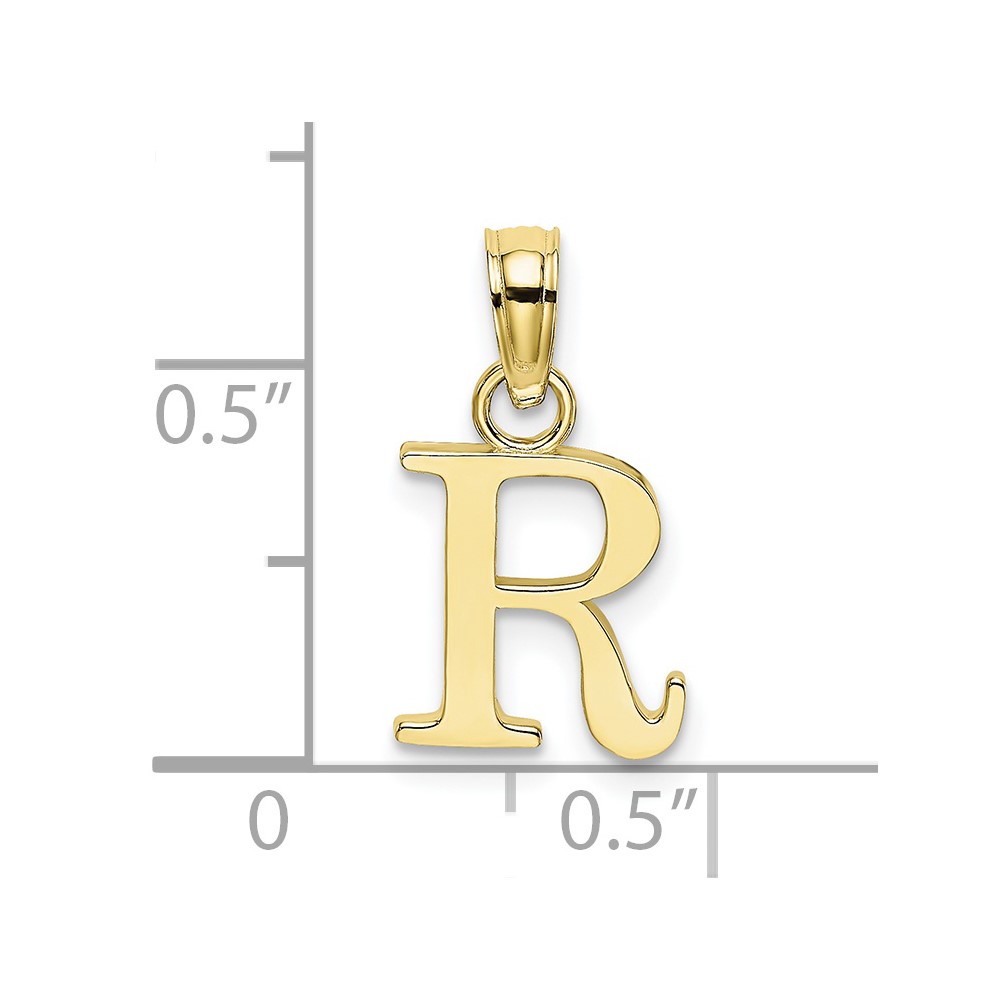 10K Polished R Block Initial Charm (10K6423R)