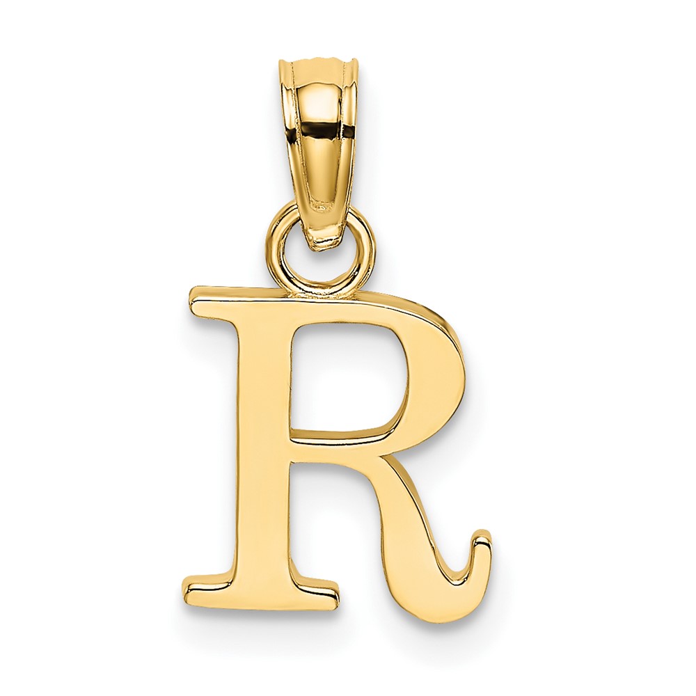 10K Polished R Block Initial Charm (10K6423R)