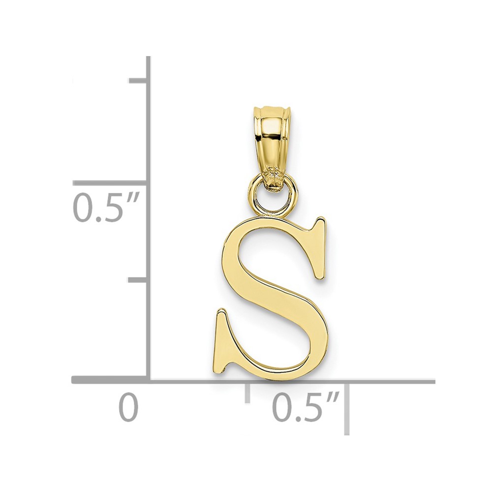 10K Polished S Block Initial Charm (10K6423S)