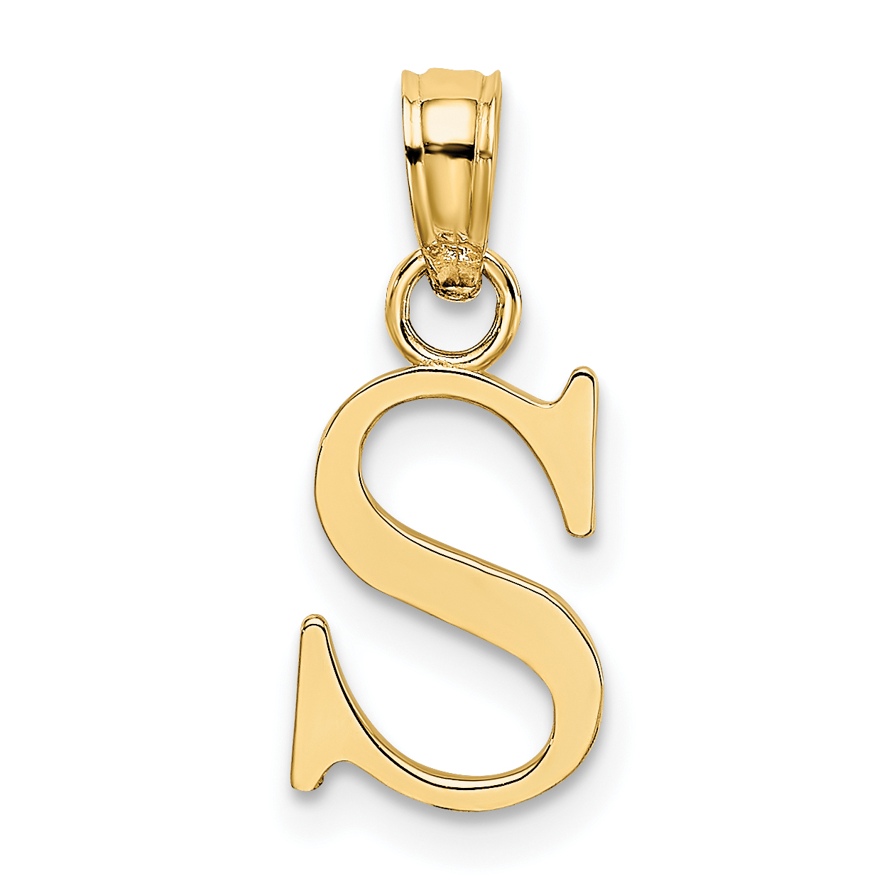 10K Polished S Block Initial Charm (10K6423S)