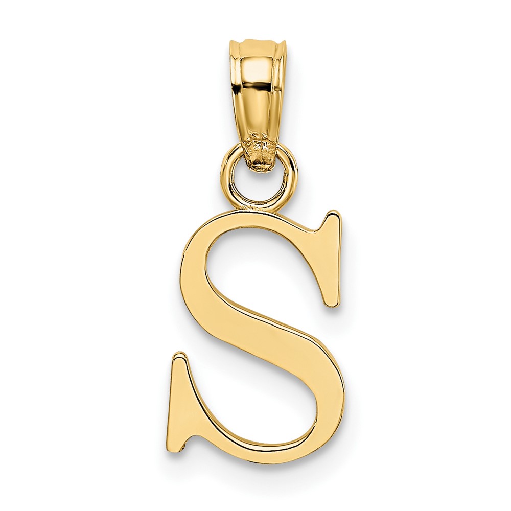10K Polished S Block Initial Charm (10K6423S)