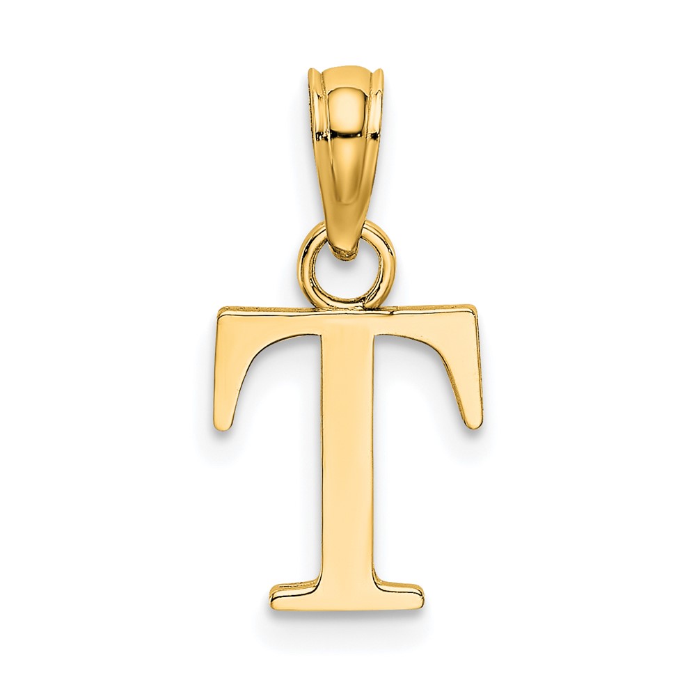 10K Polished T Block Initial Charm (10K6423T)