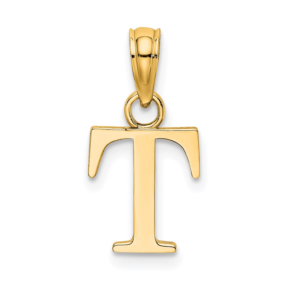 10K Polished T Block Initial Charm (10K6423T)